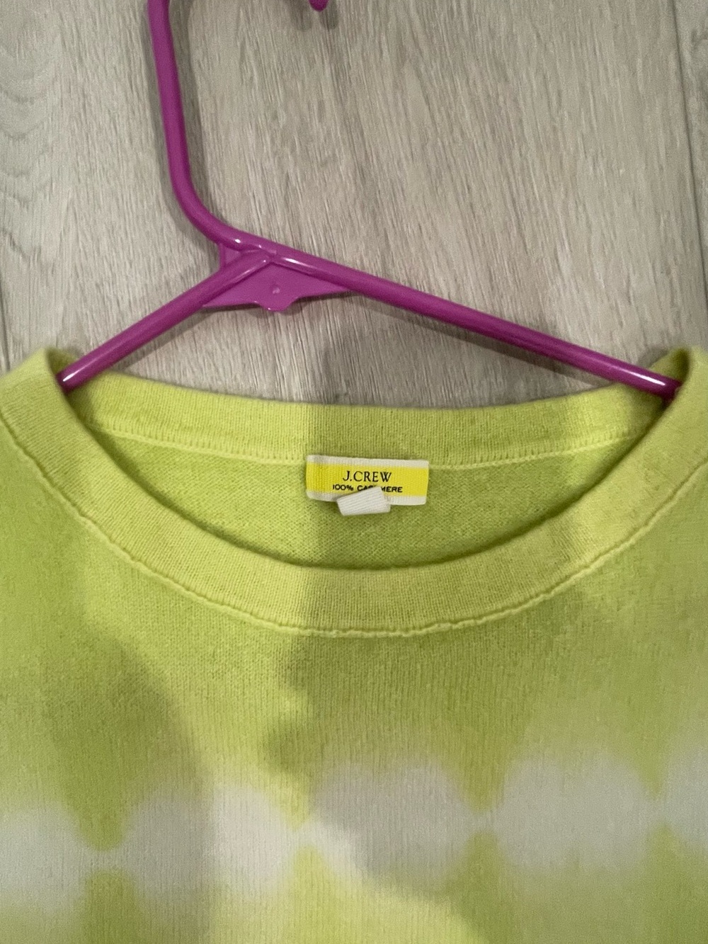 J. Crew Adults Women Lime Green Tie-Dye Crewneck